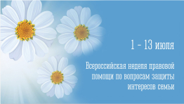 ВСЕРОССИЙСКАЯ НЕДЕЛЯ ПРАВОВОЙ ПОМОЩИ СЕМЬЕ
