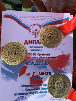 Победа Лучшего Вратаря!  28 сентября завершились Межрегиональные соревнования Специальной Олимпиады по мини-футболу 5*5, команда "Радуга" заняла заслуженное I место в 3 дивизионе. От всей ﻿души поздравляем лучшего вратаря - Павлову Елену, и ﻿нашего ﻿уважа