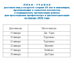 График выездов в январе