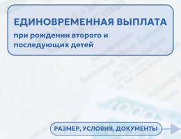 Про единовременную выплату при рождении - читайте в карточках