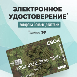 Электронные удостоверения ветеранов боевых действий