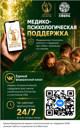 Единый федеральный медико-психологический чат поддержки КСВО начинает работу в социальной сети ВКонтакте