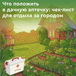 Собираясь на дачу, не забудьте аптечку!