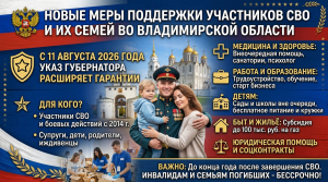 Новые меры поддержки для участников СВО и их семей во Владимирской области