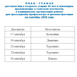 график выездов сентябрь 2026