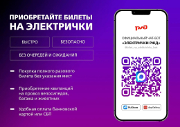 Покупка билетов на пригородные поезда - через чат-бот в МАХ   