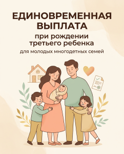 Единовременная выплата при рождении третьего (и последующих) ребенка для молодых многодетных семей Владимирской области