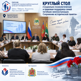Социально-психологическая и правовая поддержка семей погибших военнослужащих