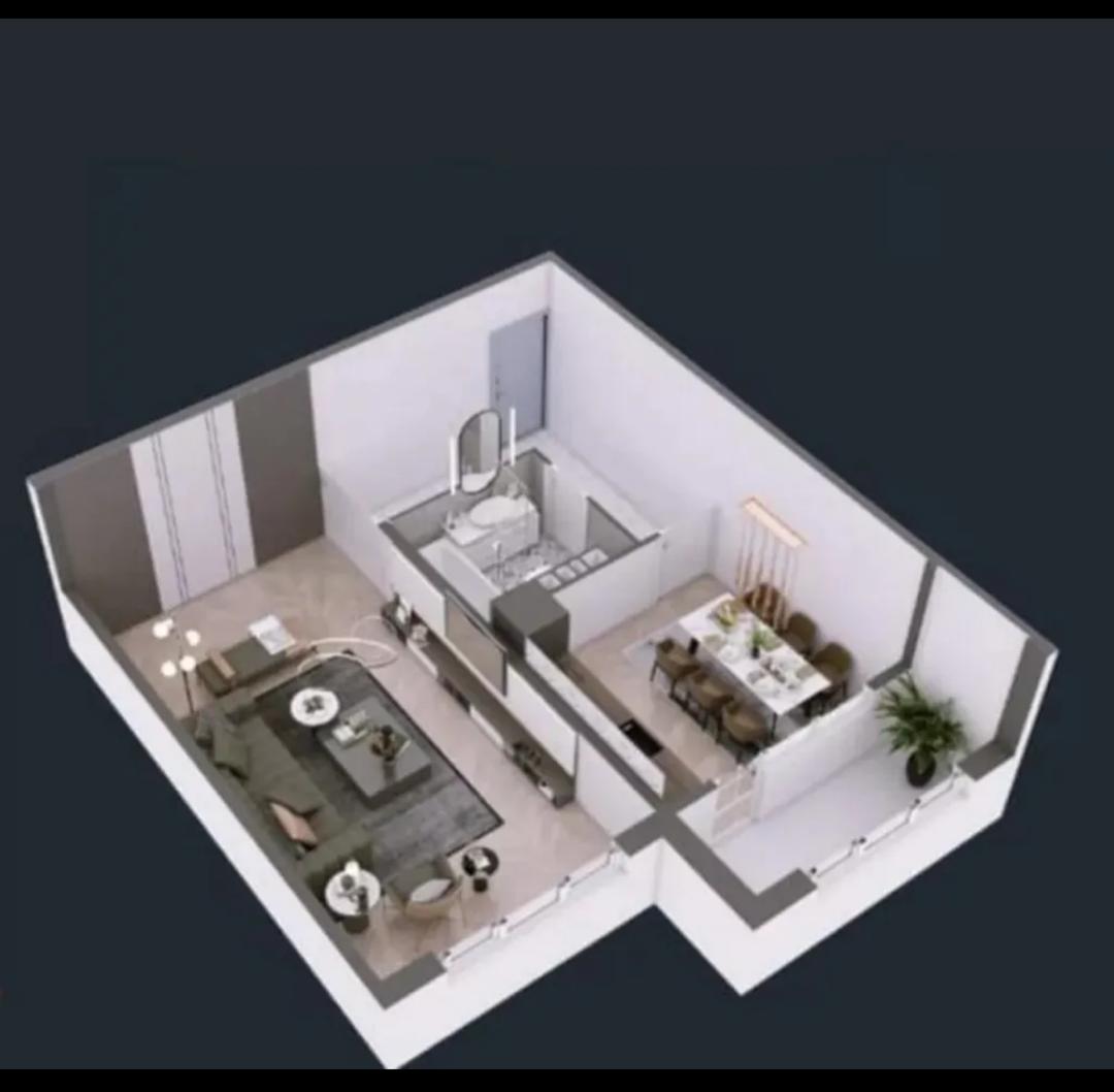 Элитка, 1 ком, 48 м2, этаж 2/9, ж/к JIbek City, Сост: Евроремонт - фото 2
