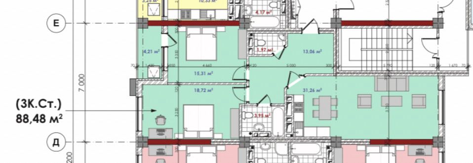 Продажа, Элитка, 3 ком, 88.48 м2, этаж 4/16, ж/к Крейсер (Kreyser), Сост: Сдан ПСО - фото 2