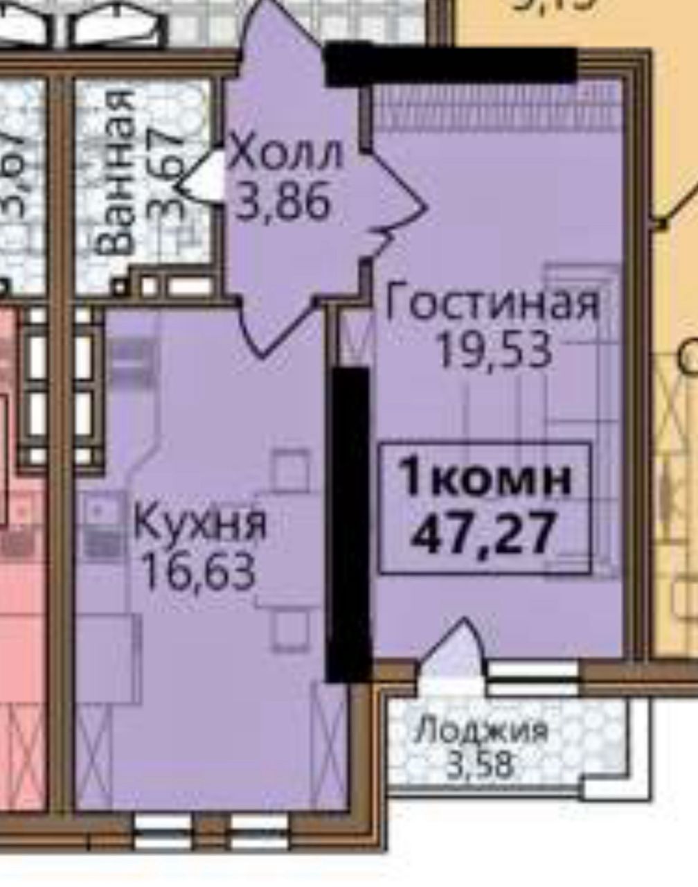 Элитка, 1 ком, 47 м2, этаж 7/9, ж/к Элиф Гарден/Elif Garden - фото 2