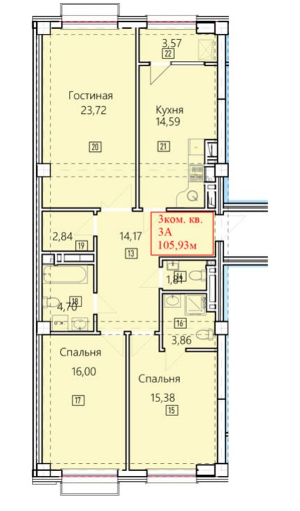 Элитка, 3 ком, 106 м2, этаж 8/15, ж/к Нью-Йорк сити (New York city) - фото 2