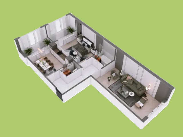 Элитка, 2 ком, 74.15 м2, этаж 2/9, ж/к JIbek City, Сост: Сдан ПСО - фото 2