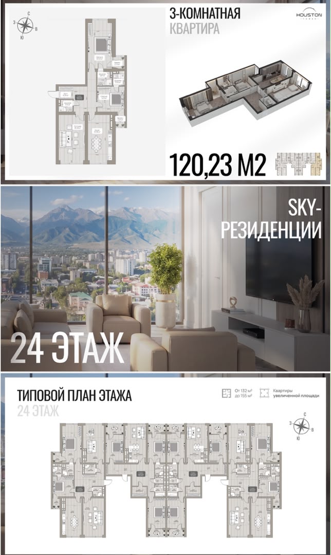 Продажа, Элитка, 6 ком, 99.16 м2, этаж 6/25, ж/к ЖК Houston Tower (Хьюстон Тауэр), Сост: Строящийся ПСО - фото 5