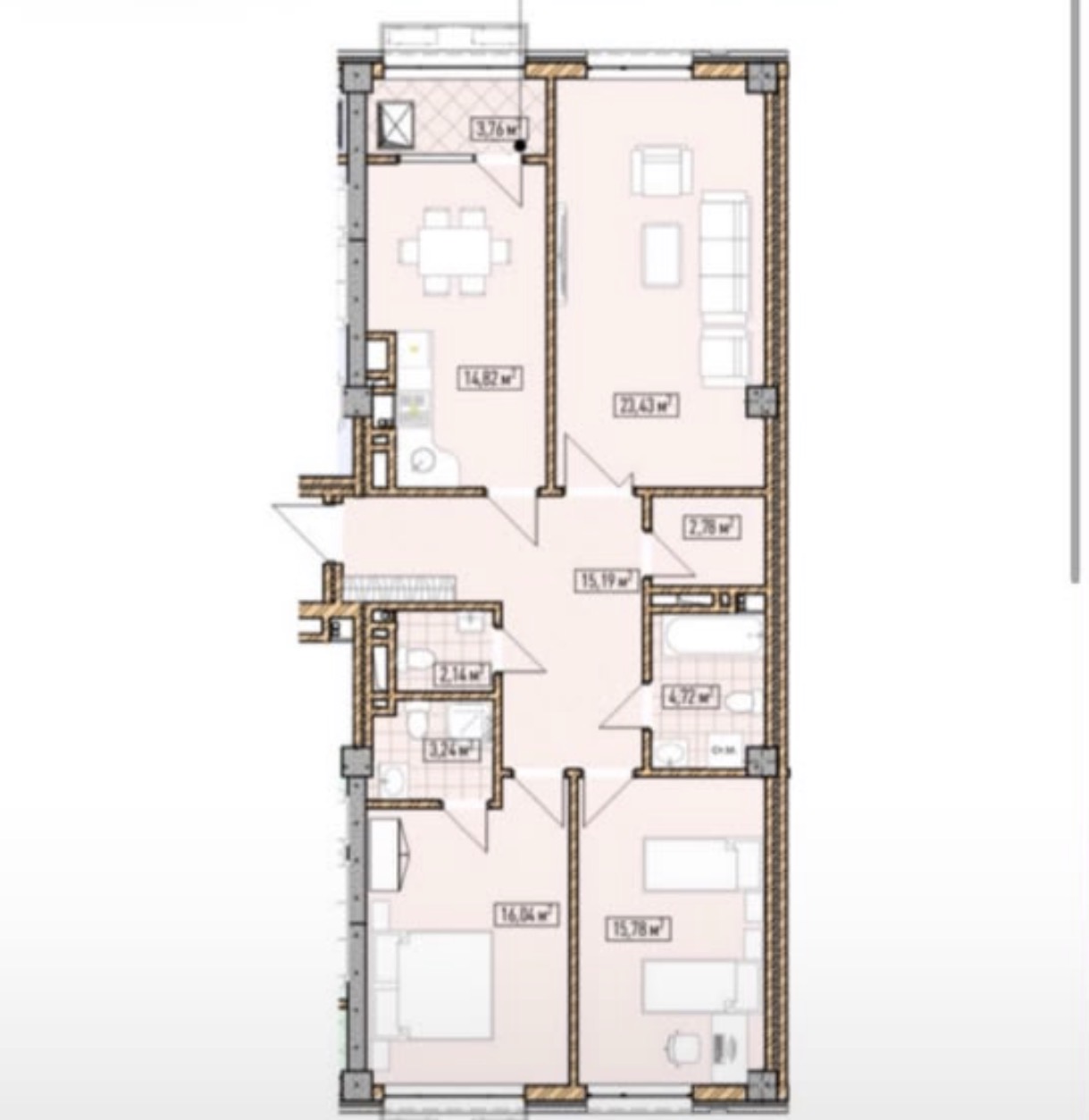 Продажа, Элитка, 3 ком, 102 м2, этаж 8/14, ж/к Нью-Йорк сити (New York city), Сост: Строящийся ПСО - фото 1