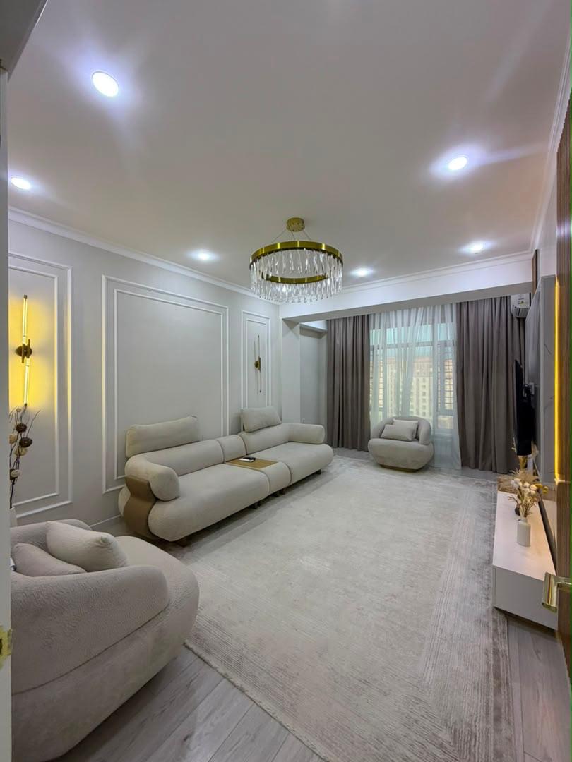 Элитка, 3 ком, 90 м2, этаж 11/14, ж/к Ихлас Джал-15, Сост: Евроремонт - фото 2