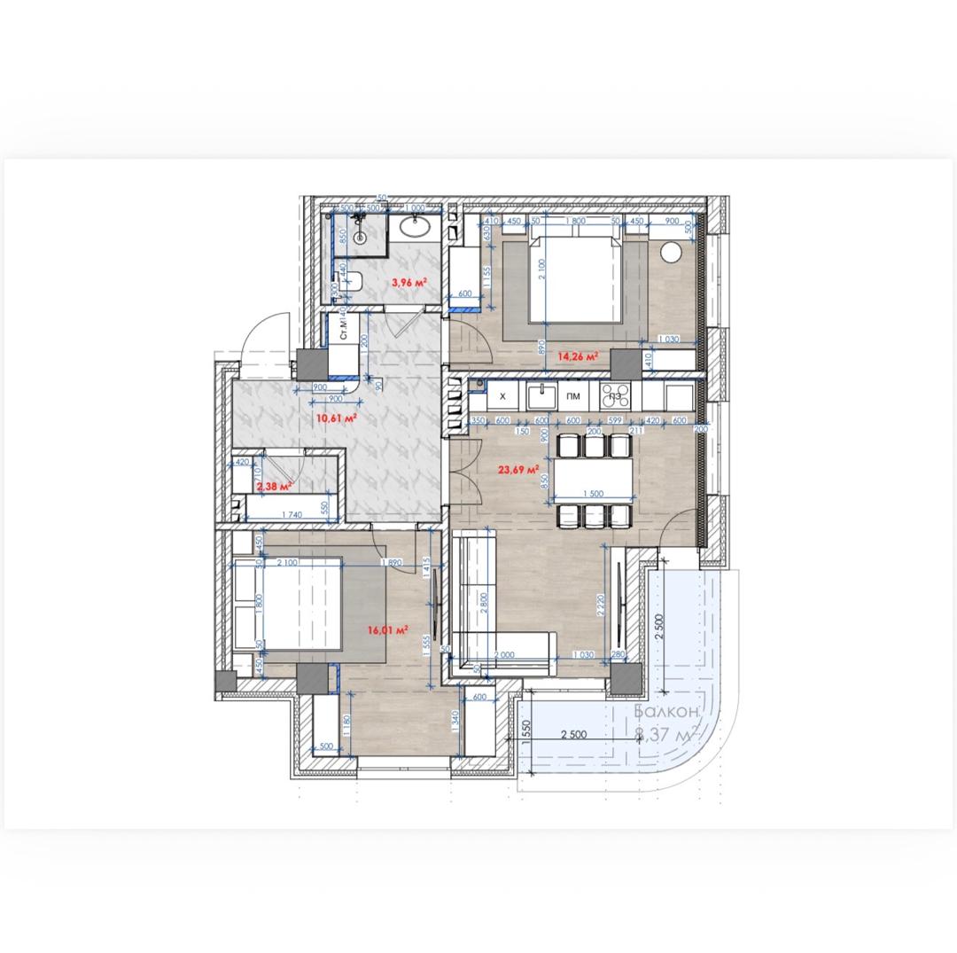 Элитка, 2 ком, 79 м2, этаж 4/5, ж/к Tamchy Resort, Сост: Строящийся ПСО - фото 1