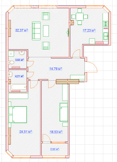 Элитка, 120 м2, этаж 2/10, ж/к Панфилов (Panfilov), Сост: Хорошее - фото 14