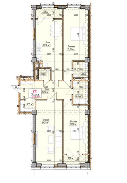 Продажа, Элитка, 3 ком, 139 м2, этаж 8/14, ж/к Нью-Йорк сити (New York city), Сост: Строящийся ПСО - фото 1