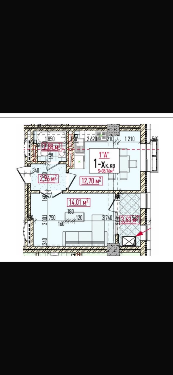 Продажа, Элитка, 1 ком, 36 м2, этаж 6/14, ж/к ЖК Нова (Nova), Сост: Сдан ПСО - фото 2