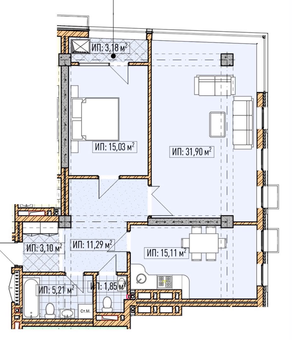 Продажа, Элитка, 2 ком, 86.67 м2, этаж 7/14, ж/к Нью-Йорк сити (New York city), Сост: Сдан ПСО - фото 14