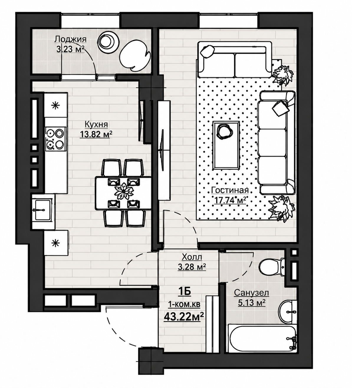 Продажа, Элитка, 1 ком, 43 м2, этаж 13/14, ж/к Нью Сити( New city), Сост: Сдан ПСО - фото 3