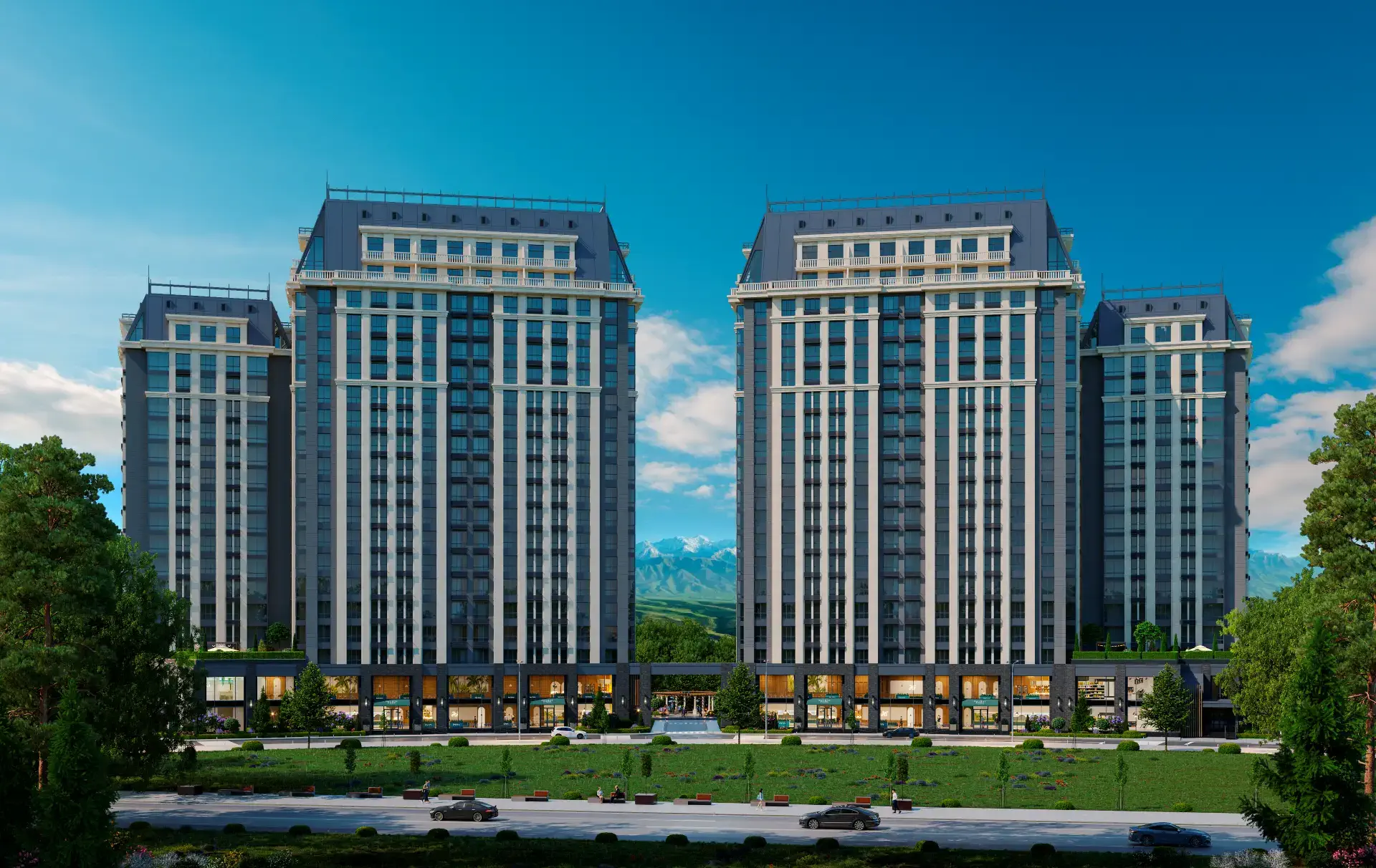 Элитка, 2 ком, 77 м2, этаж 3/18, ж/к Imarat Park Residence, Сост: Строящийся ПСО - фото 1