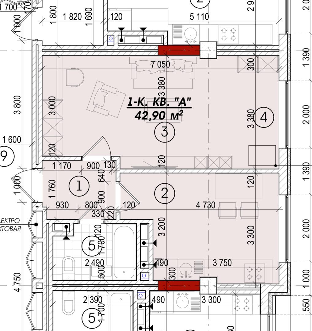 Продажа, Элитка, 1 ком, 42.9 м2, этаж 4/13, ж/к Асман Резиденс (Asman Residence), Сост: Сдан ПСО - фото 1
