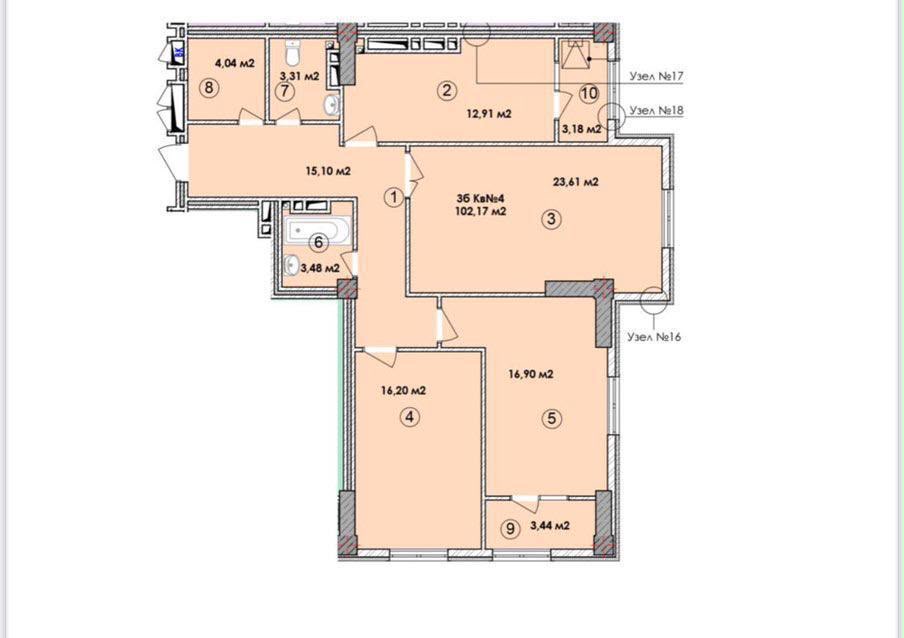 Продажа, Элитка, 3 ком, 102.17 м2, этаж 14/14, ж/к Нью Сити( New city), Сост: Строящийся ПСО - фото 5
