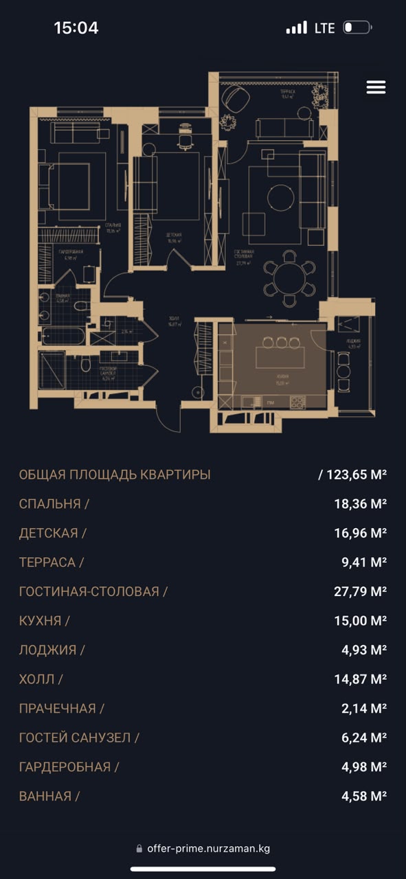 Элитка, 3 ком, 123.65 м2, этаж 14/18, ж/к Прайм Парк (Prime Park) - фото 1