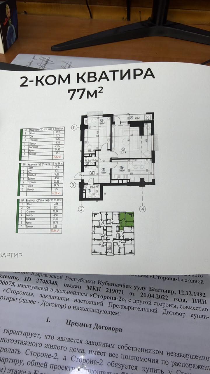 Элитка, 2 ком, 77 м2, этаж 20/14, ж/к Эмарк Резиденс Emark Residence, Сост: Строящийся ПСО - фото 1