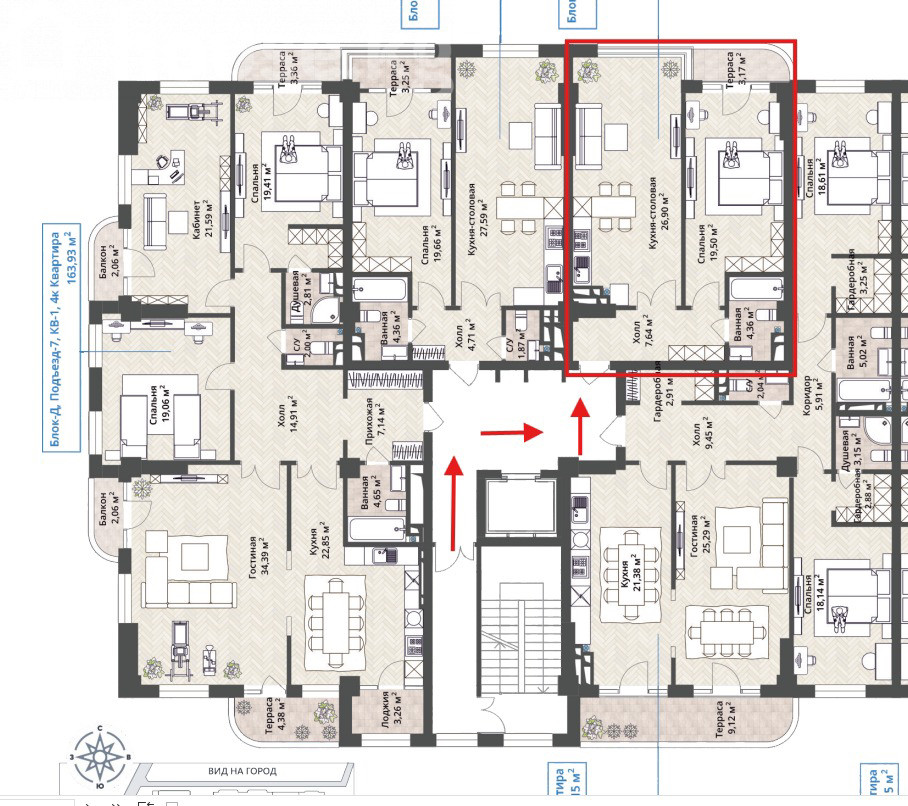 Элитка, 1 ком, 61 м2, этаж 9/10, ж/к ORTOSAY VILLAGE, Сост: Строящийся ПСО - фото 2