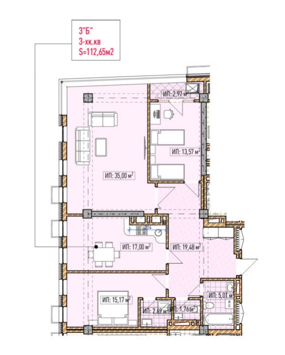 Продажа, Элитка, 3 ком, 112.65 м2, этаж 9/14, ж/к Нью-Йорк сити (New York city), Сост: Сдан ПСО - фото 1