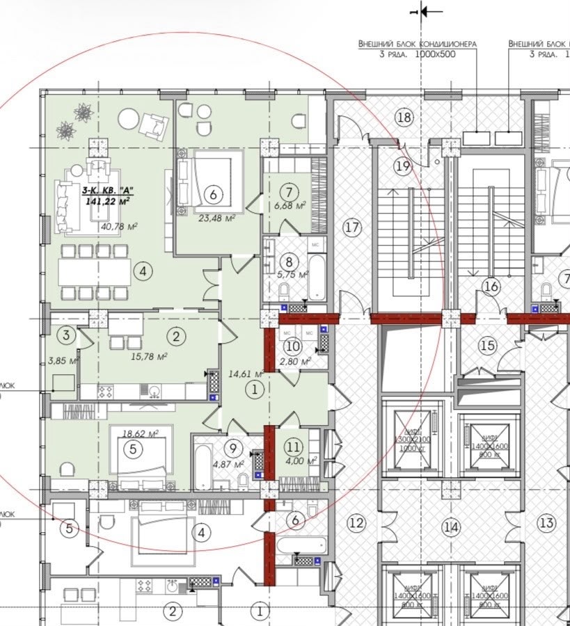 Элитка, 3 ком, 141 м2, этаж 9/27, ж/к Роял Таувер(Royal Tower), Сост: Строящийся ПСО - фото 3
