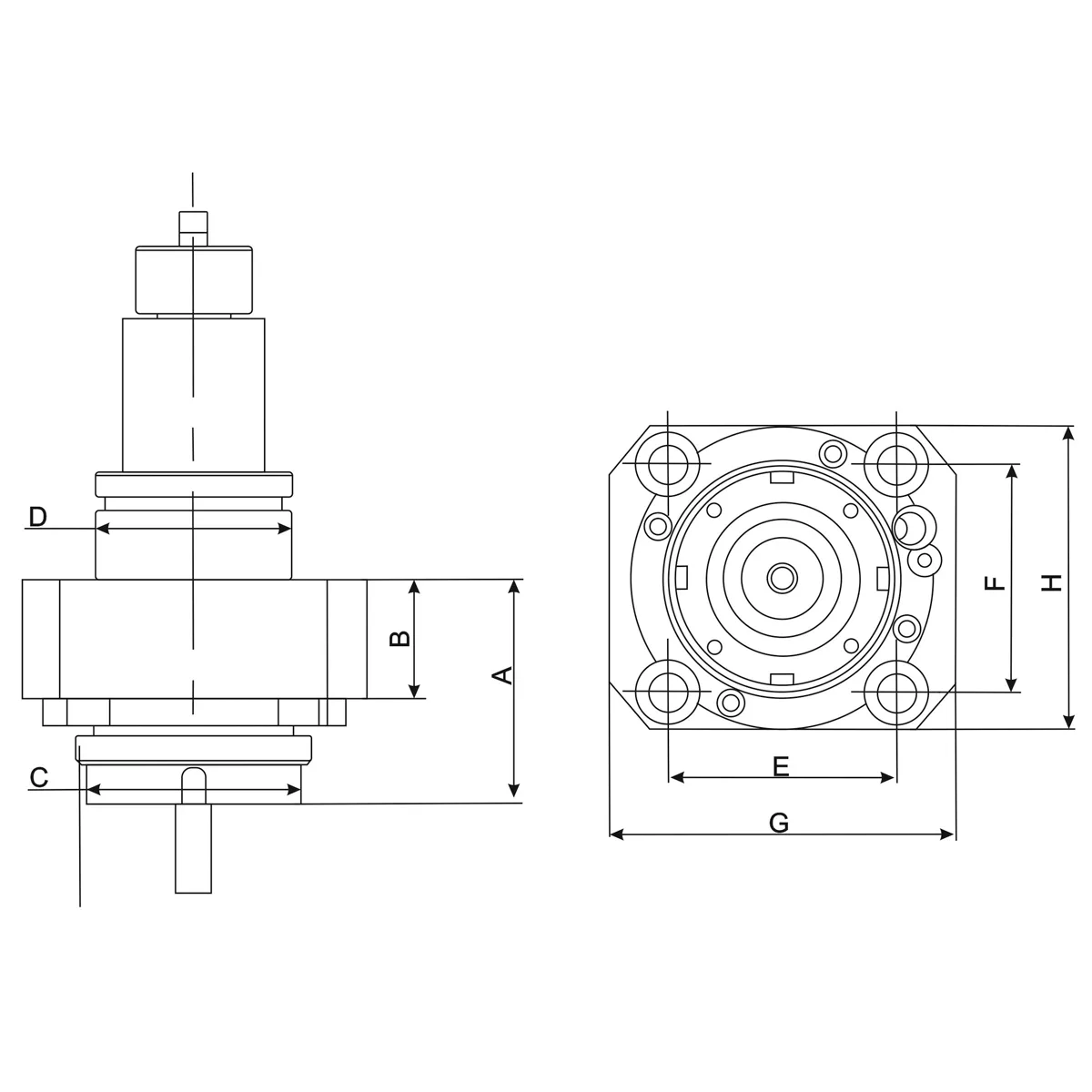DB-S-BMT45AXER25 Блок приводной BMT45-AX-ER25, осевой, для цанг ER25, серия Standard