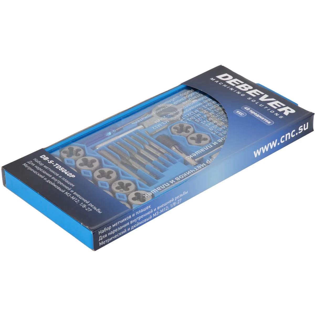 DB-S-TD5040P Набор метчиков и плашек М3 - 12, 1/8-27, 40 предм.,метрическая резьба и дюйм