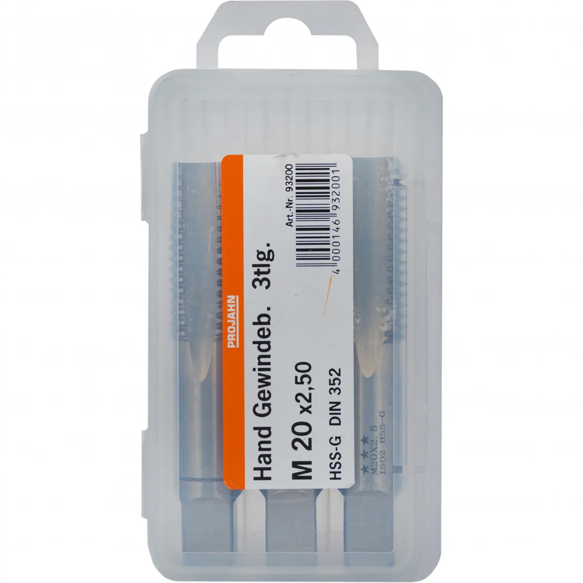 93200 Метчики ручные M20x2,5, HSS, DIN 352, 6H, комплект из 3 штук