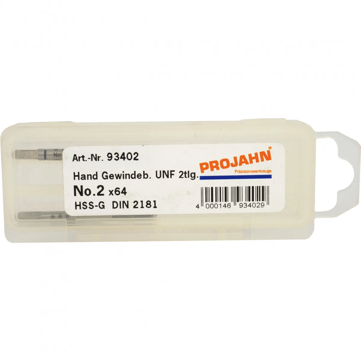 93402 Метчики ручные UNF Nr. 2-64, HSS, DIN 2181, 2B, комплект из 2 штук