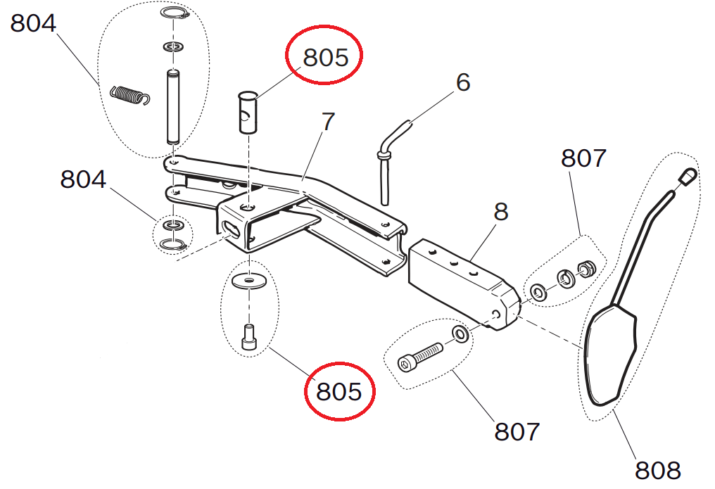 Комплект оси рычага отжима борта стендов Bosch TCE Bosch 106783