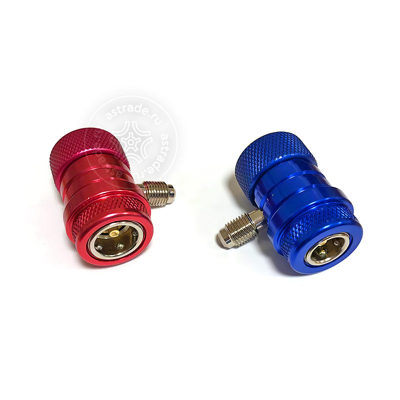 Быстросъёмные муфты Value QC (ВД+НД) с вентилем А/С 1/4" SAE 90° VHF-SA
