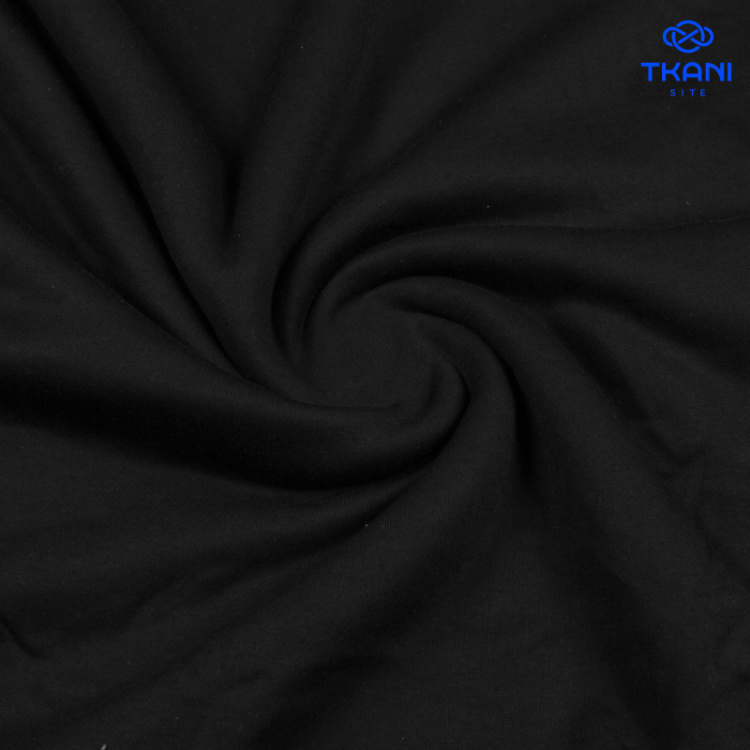 1605. Футер 3нитка. с начесом. Черный.