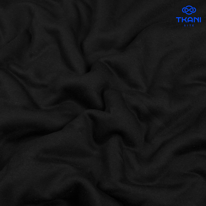 1605. Футер 3нитка. с начесом. Черный.