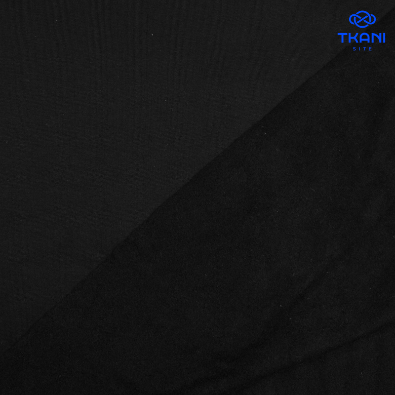 1605. Футер 3нитка. с начесом. Черный.