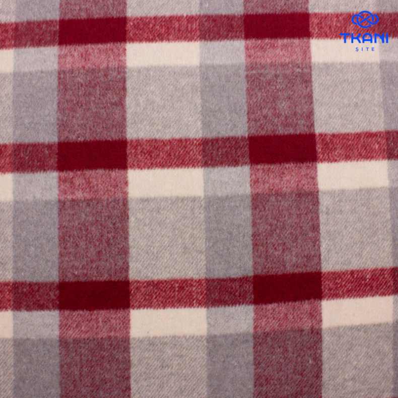 1610. Костюмная фланель в клетку. от Tkani.site