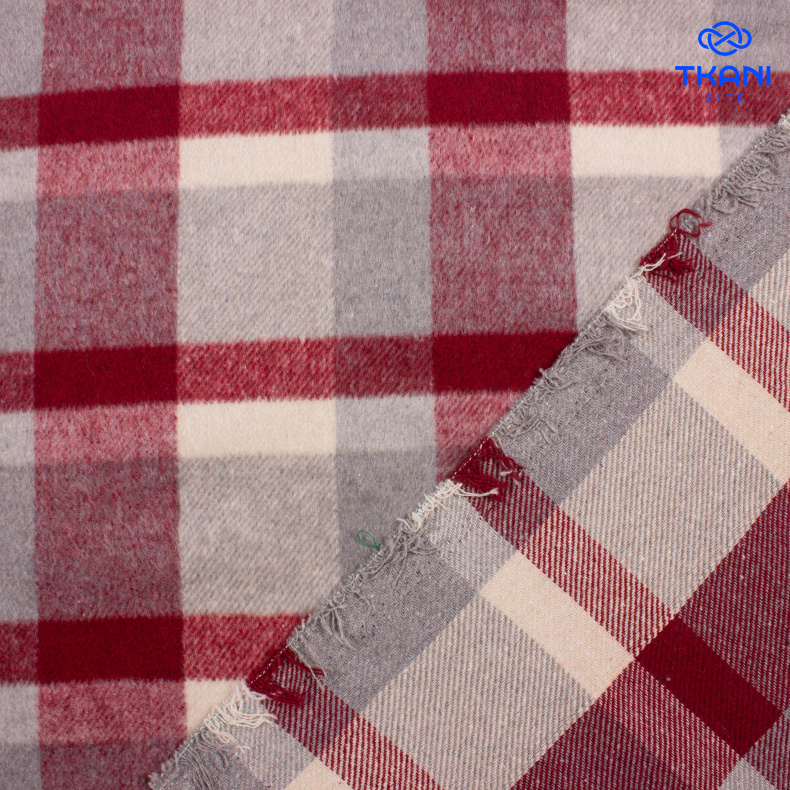 1610. Костюмная фланель в клетку. от Tkani.site