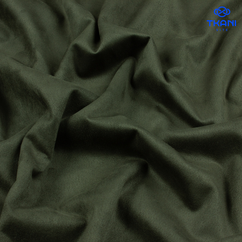 1626. Замша на трикотаже. Хаки.