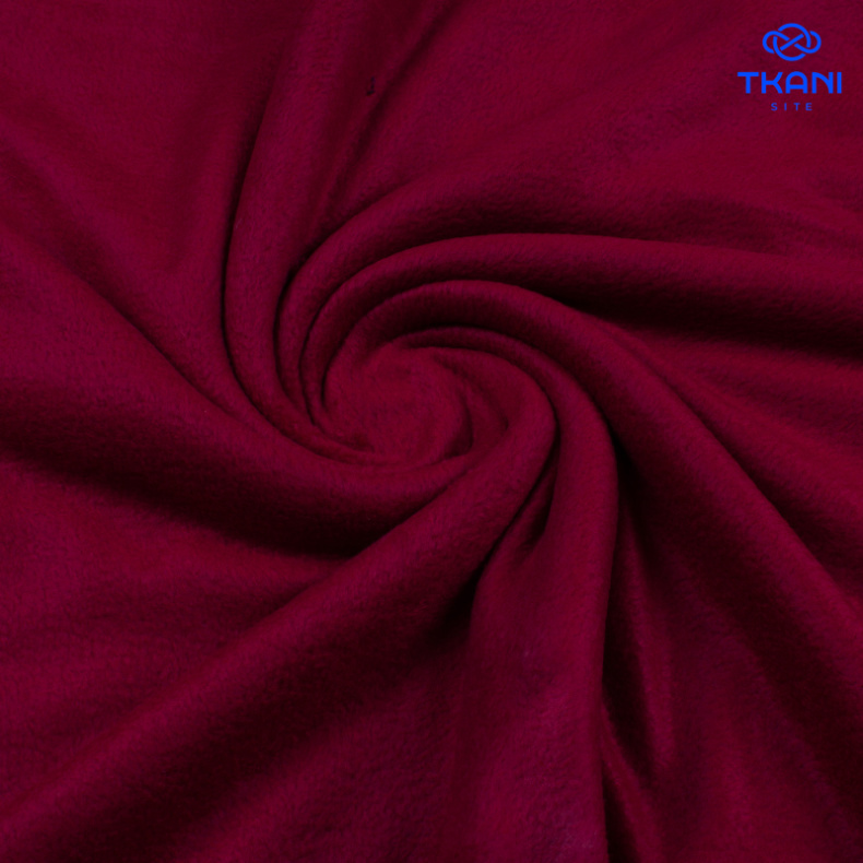 1634. Флис двухсторонний. Бордовый. от Tkani.site