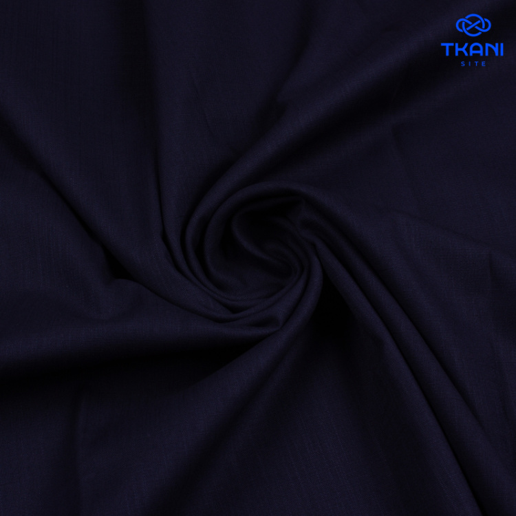 1637. Лен с вискозой. Темно-синий.