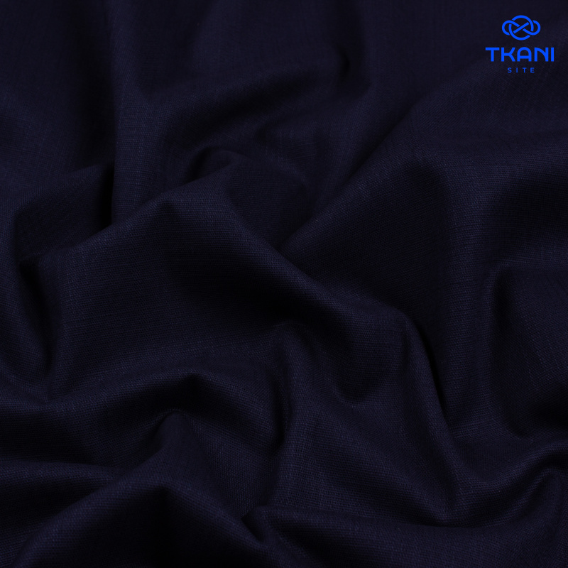 1637. Лен с вискозой. Темно-синий.