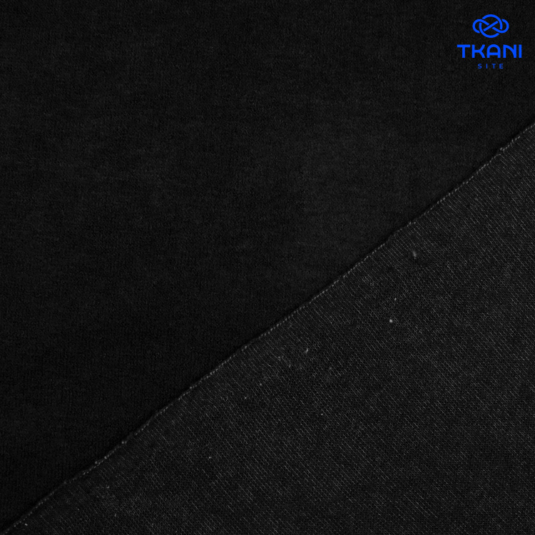 1639. Трикотажное полотно. Имитация ручной вязки. Черный. - фото 2